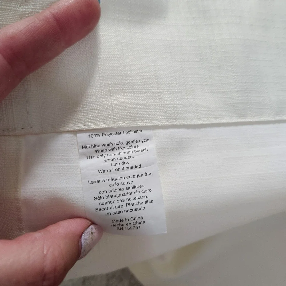 Ivory Cream Textured Slub Rod Pocket Light Filtering‎ Curtain Panels 41x62 4pc